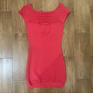 Arden B Coral Knit Dress, Size S